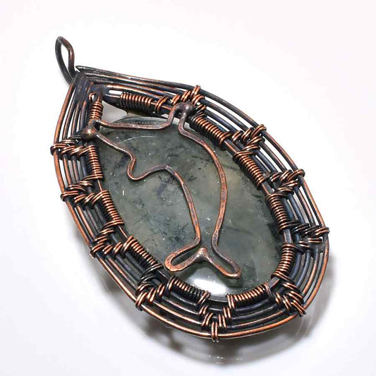 Ezra’s Veil – Labradorite & Oxidized Copper Pendant