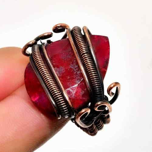 Ruby’s Embrace – Oxidized Copper Ruby Pendant