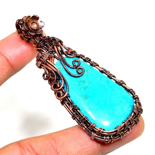 Sky’s Embrace – Turquoise Copper Pendant