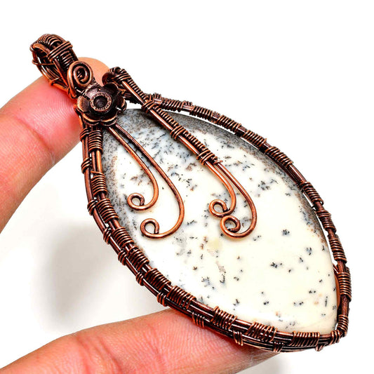 Nature’s Embrace – Copper-Wrapped Natural Stone Pendant