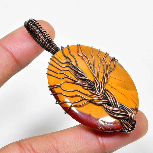 Sunset Grove – Copper Agate Tree Pendant