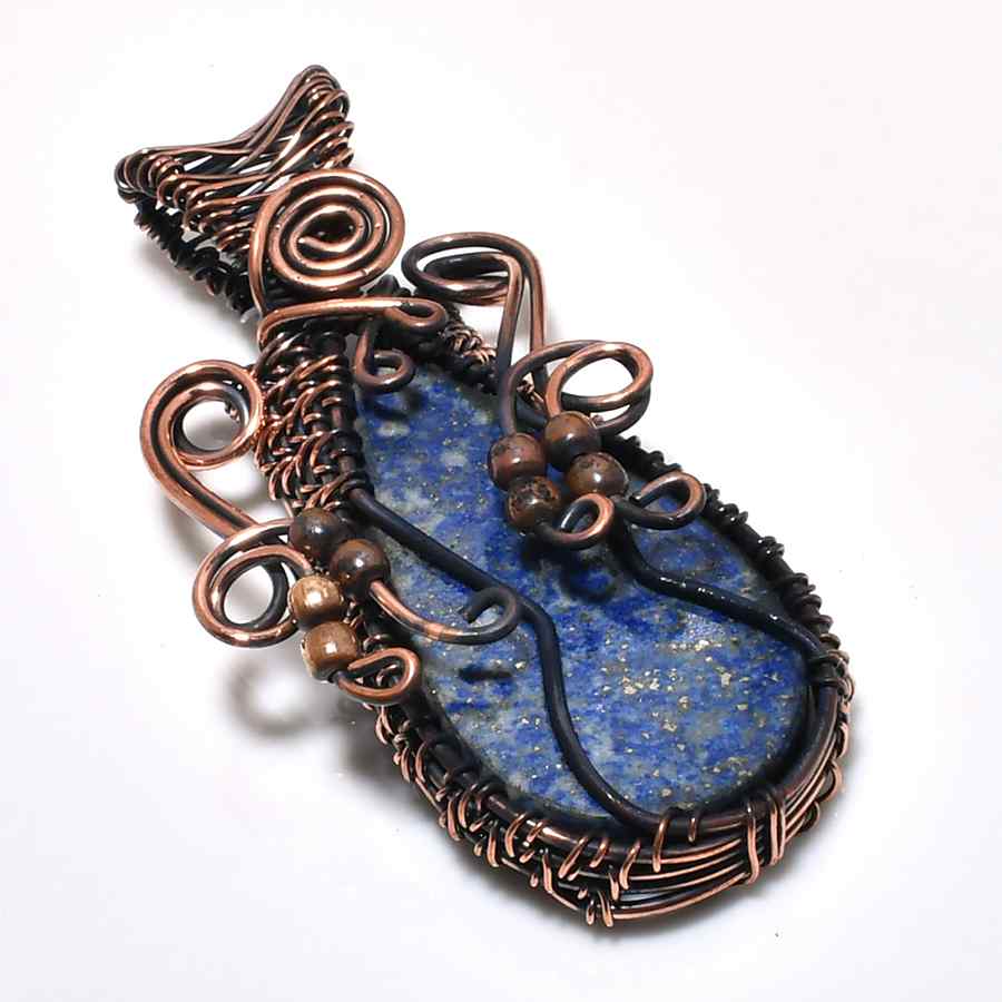 Inner Vision – Copper-Wrapped Lapis Lazuli Pendant