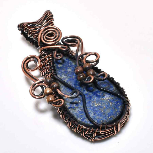 Inner Vision – Copper-Wrapped Lapis Lazuli Pendant