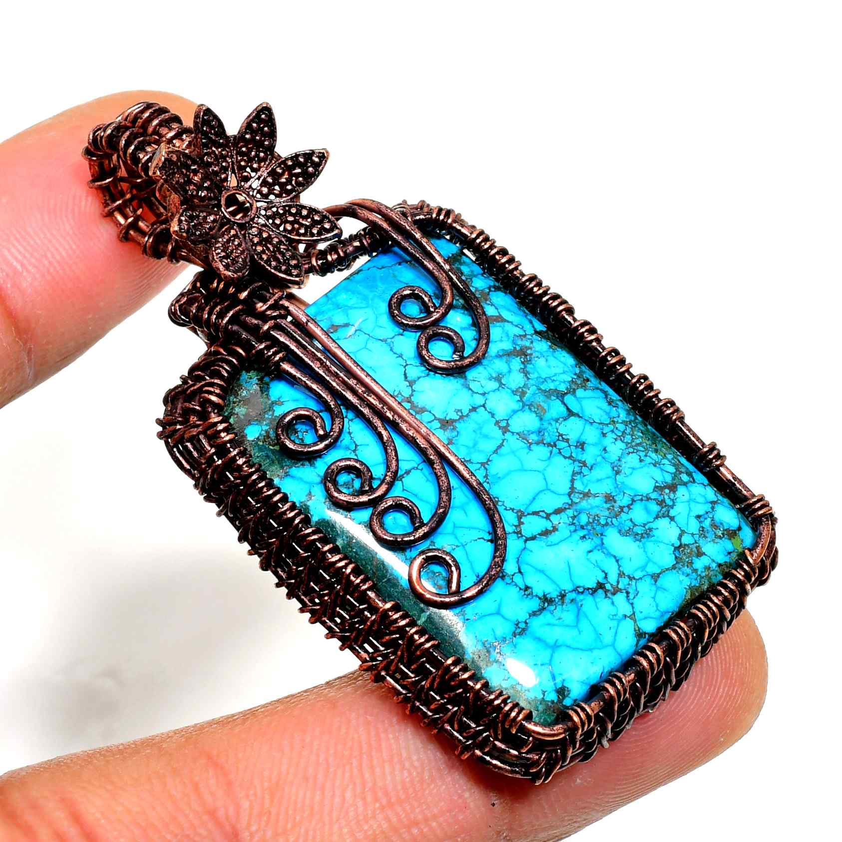 Azura Whisper – Turquoise Copper Pendant