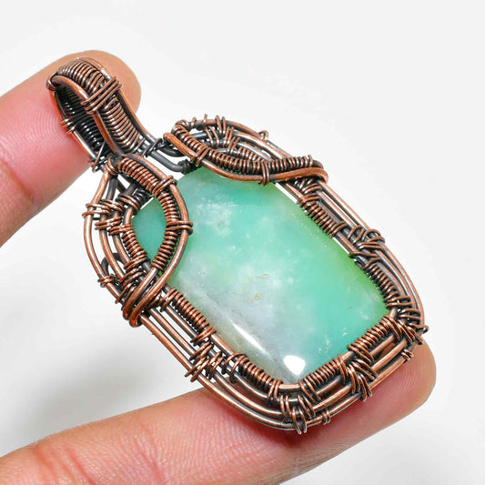 Jardin de Jade – Copper-Wrapped Aventurine Pendant