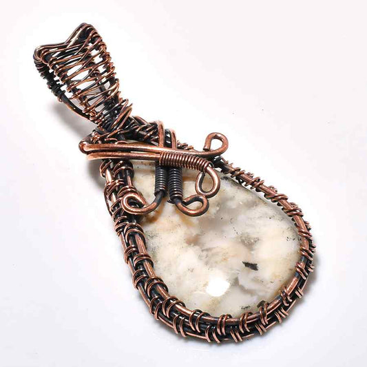 Quartz Whisper – Oxidized Copper Quartz Pendant
