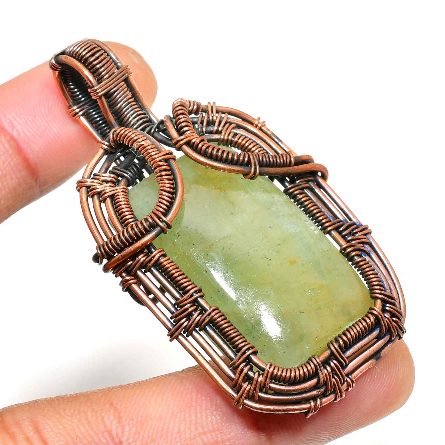 Serenity’s Embrace – Oxidized Copper Jade Pendant