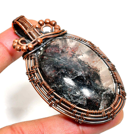 Gaia’s Embrace – Hand-Wrapped Mineral Copper Pendant