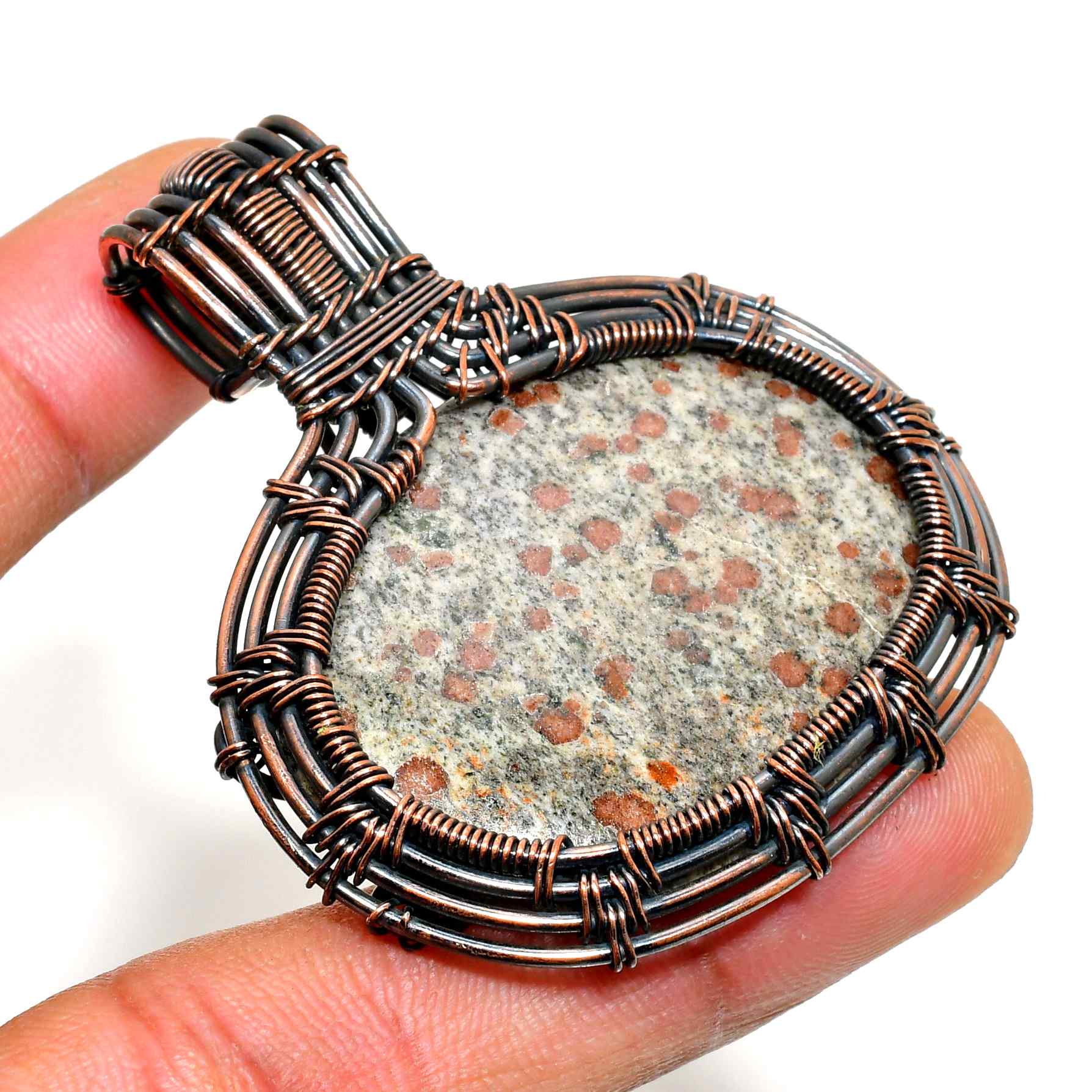 Earth’s Anchor – Natural Stone Copper Pendant