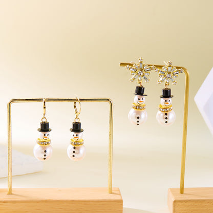 Snowman Pendant Earrings