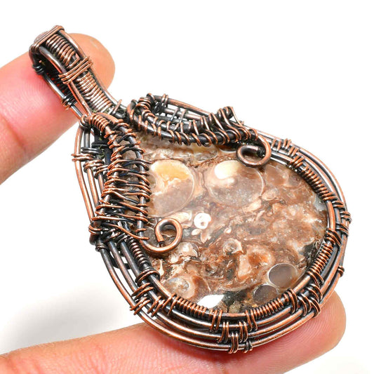 Celestial Essence – Dual-Toned Copper Agate Pendant