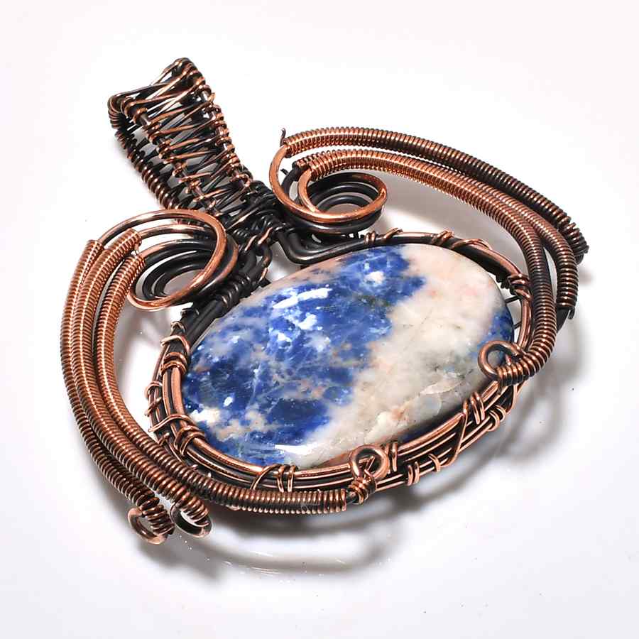 Azure Serenity – Sodalite Copper Pendant