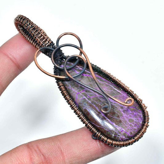 Ezra’s Veil – Oxidized Copper Amethyst Pendant