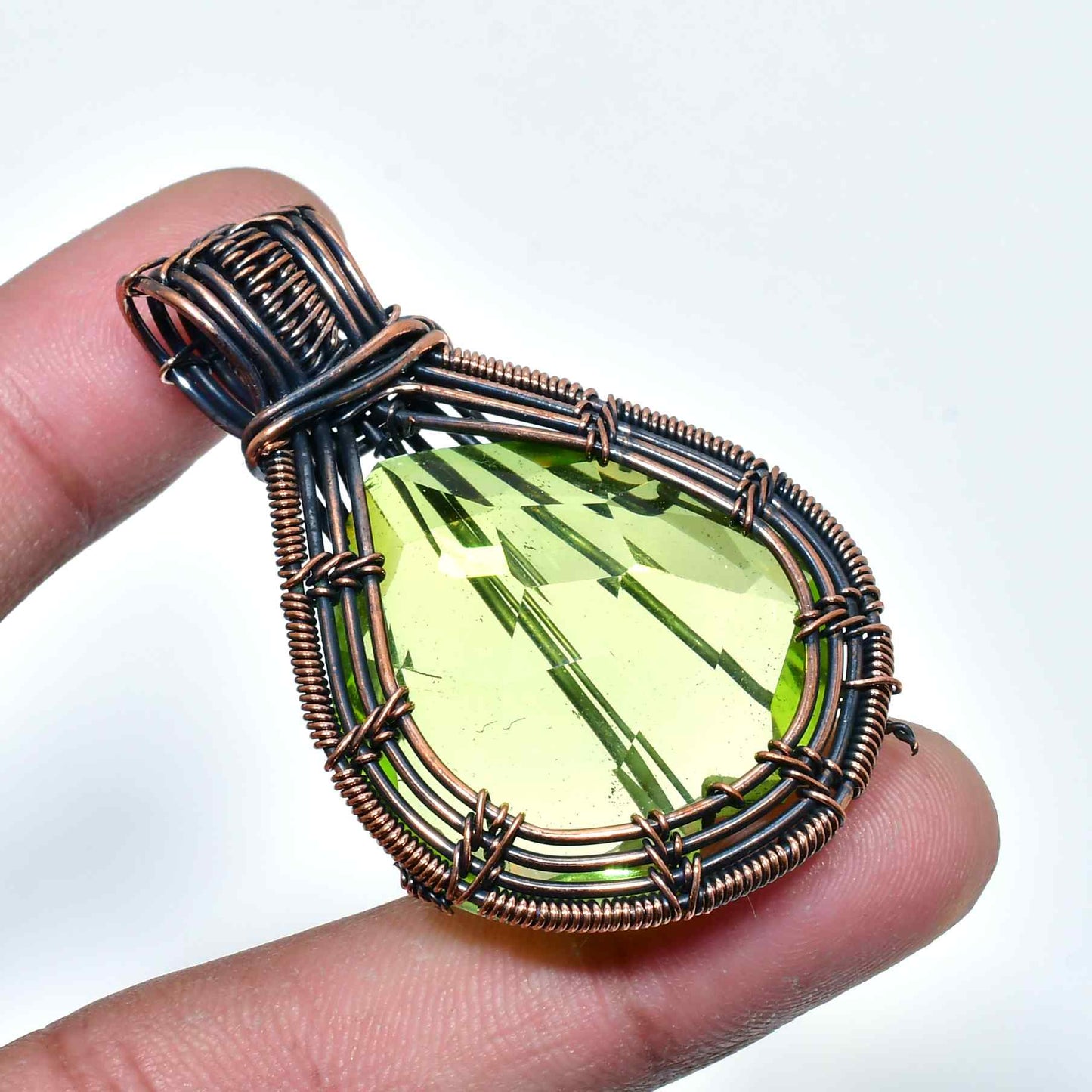 Sylvan Spark – Peridot Copper Pendant