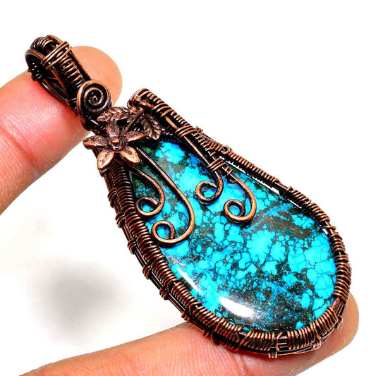 Tranquil Azure – Turquoise Copper Pendant