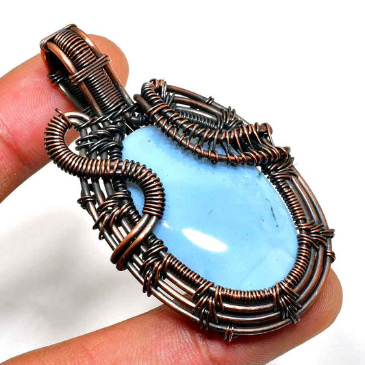 Celestial Harmony – Aquamarine & Copper Pendant