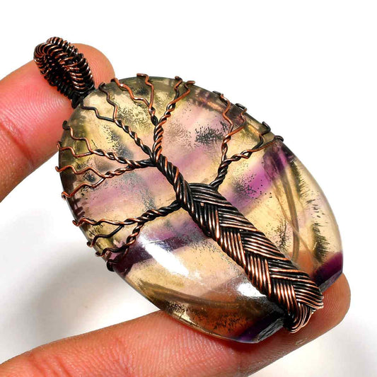Gaia’s Arbor – Fluorite Copper Tree Pendant