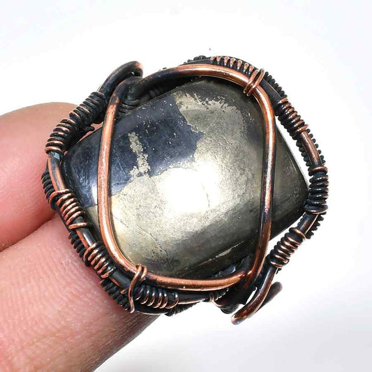 Prosperity’s Embrace – Pyrite Copper Pendant