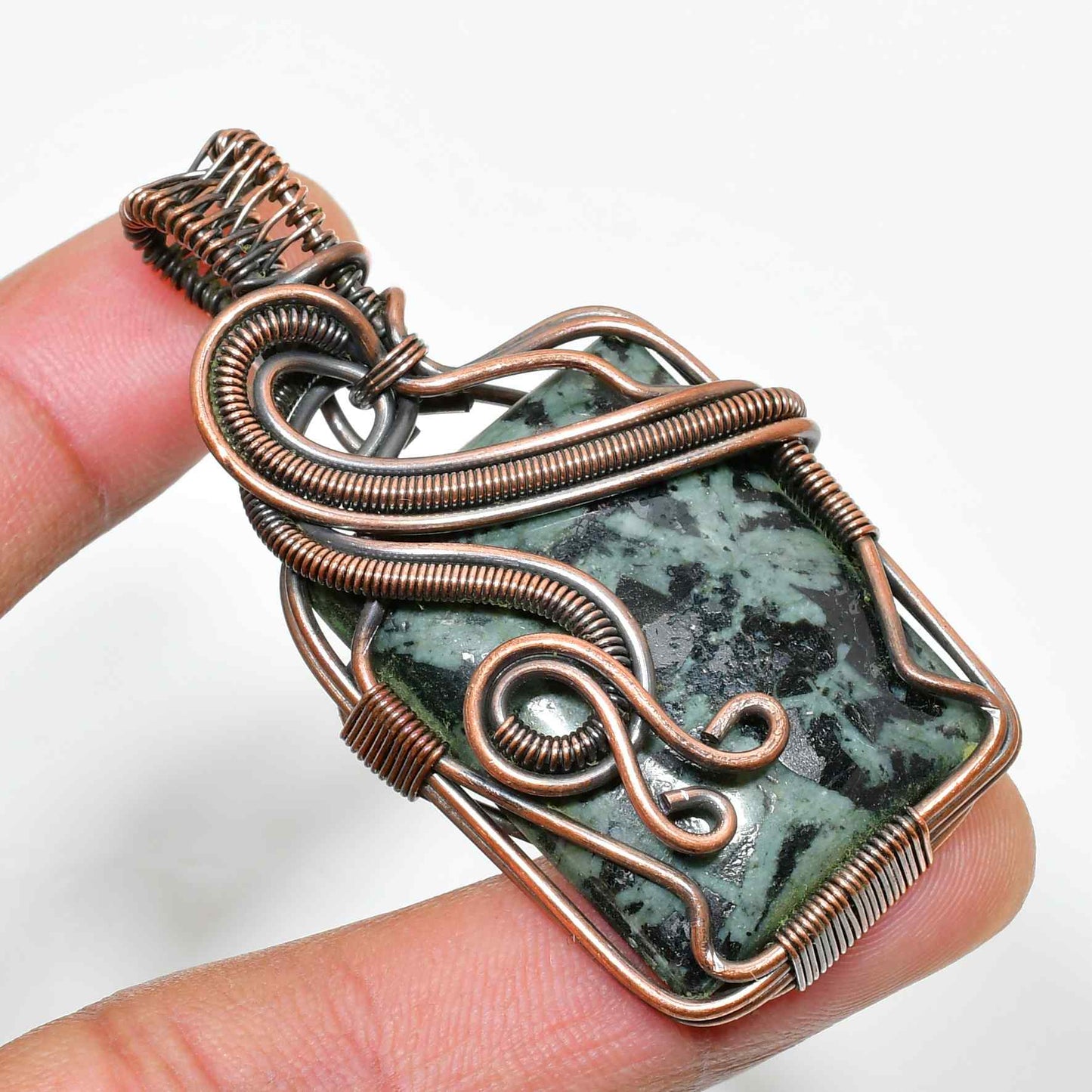 Terra Harmony – Natural Stone & Copper Pendant
