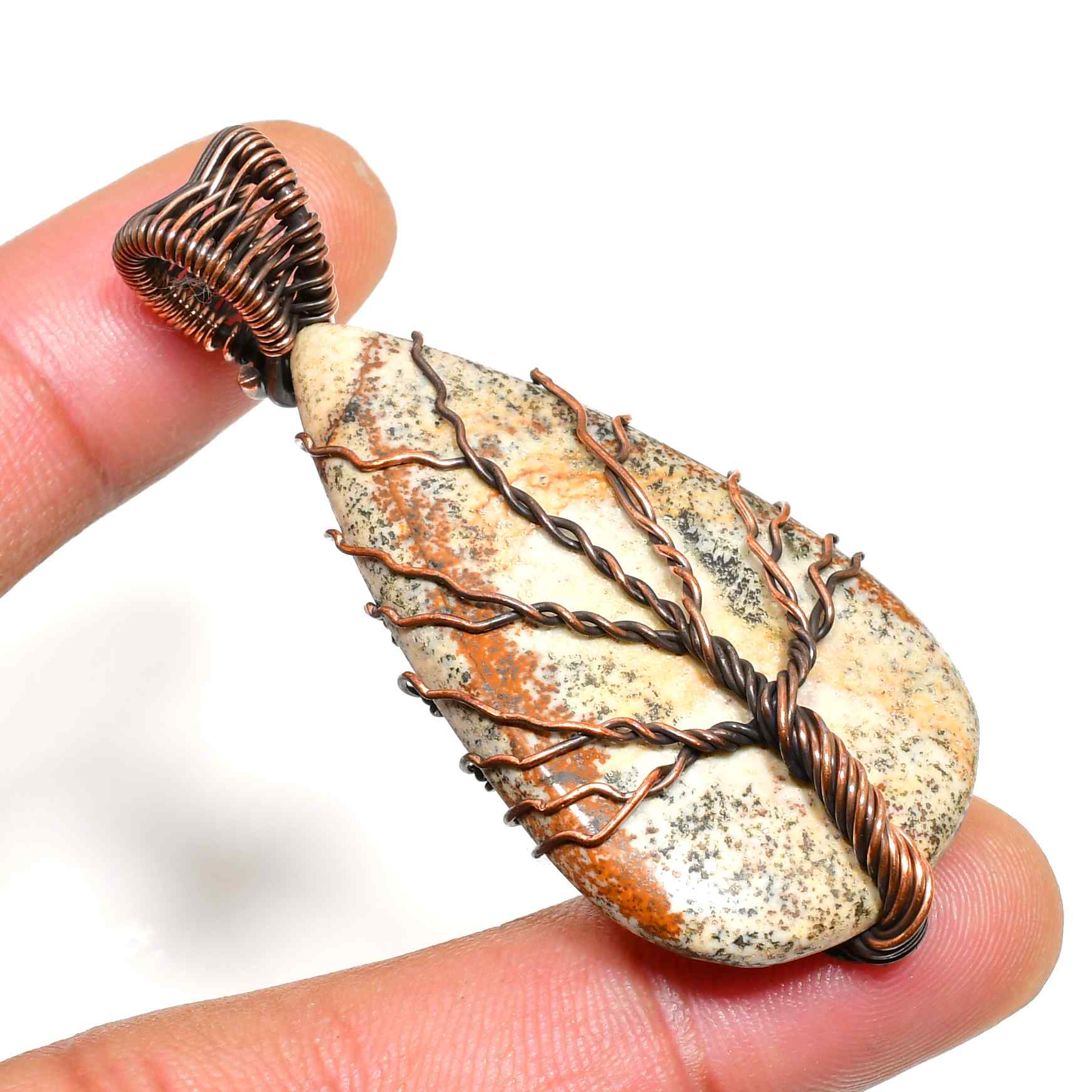 Gaia’s Embrace – Natural Stone Tree of Life Pendant