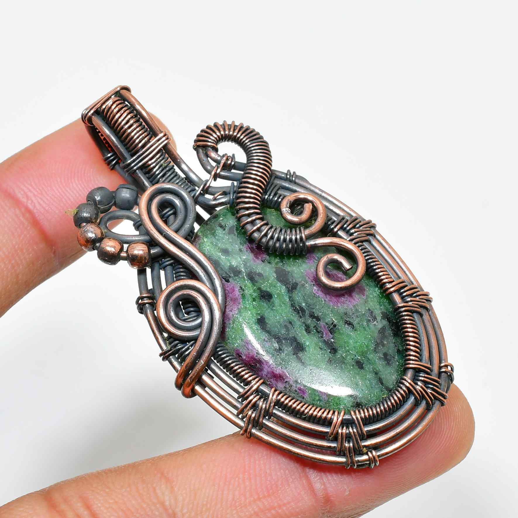 Serenity’s Embrace – Artisan Wire-Wrapped Gemstone Pendant