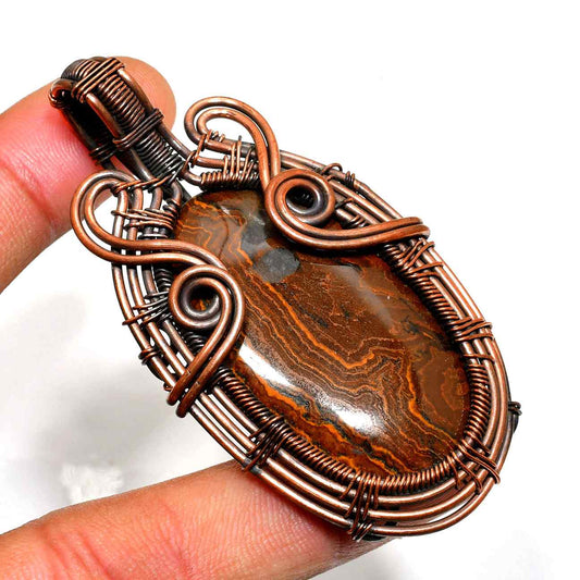 Earth’s Embrace – Tiger’s Eye Copper Pendant