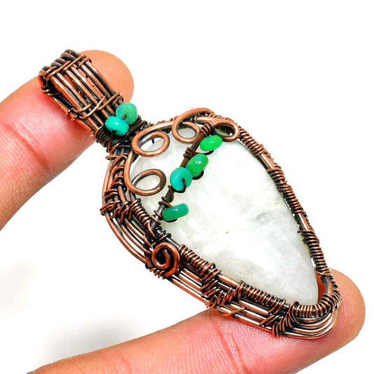 Mystic Heart – Crystal & Copper Pendant