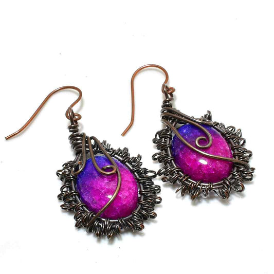 Bohemian Dream – Vibrant Stone & Copper Earrings
