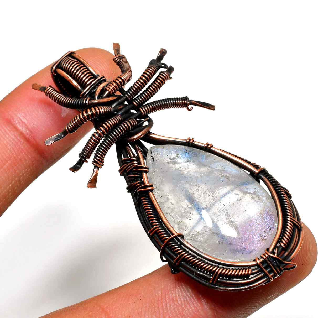 Selene’s Whisper – Moonstone Copper Pendant