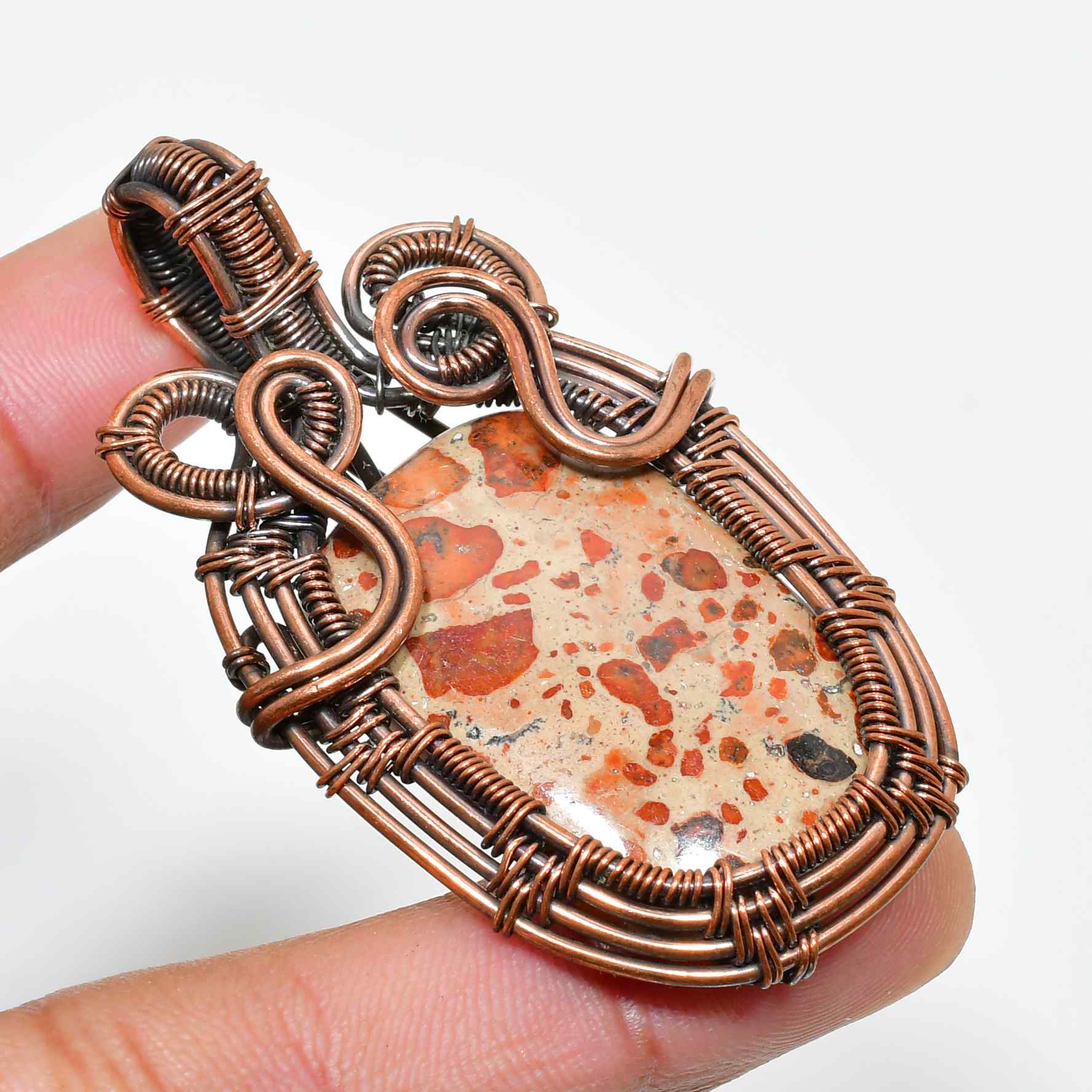 Gaia’s Embrace – Jasper & Oxidized Copper Pendant