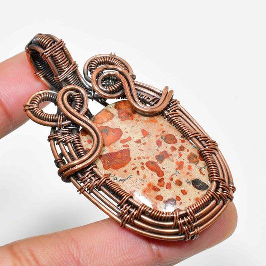 Gaia’s Embrace – Jasper & Oxidized Copper Pendant