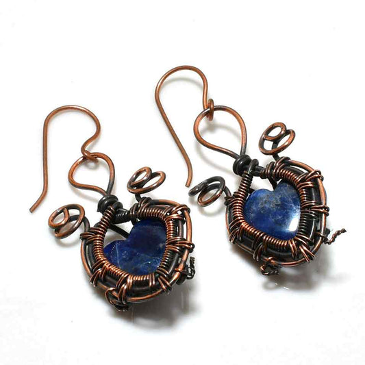 Tranquil Tides – Blue Lace Agate Copper Earrings