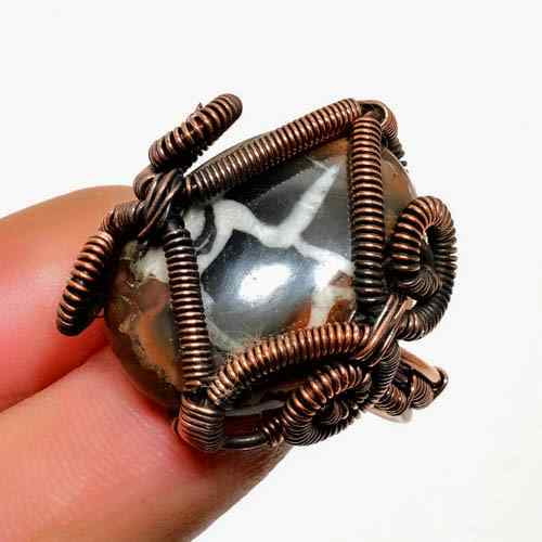 Gaia’s Harmony – Agate Copper Ring