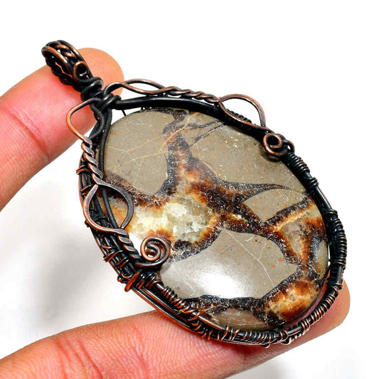 Gaia’s Balance – Copper-Wrapped Agate Pendant