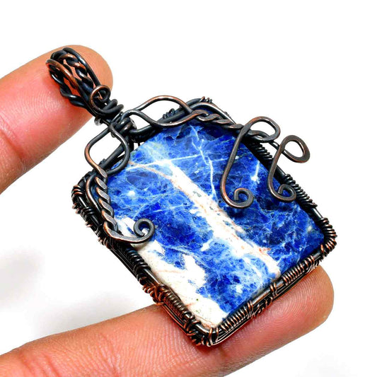 Sapphire Dreams – Lapis Lazuli Copper Pendant
