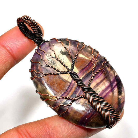 Ezra’s Veil – Handcrafted Amethyst Copper Pendant