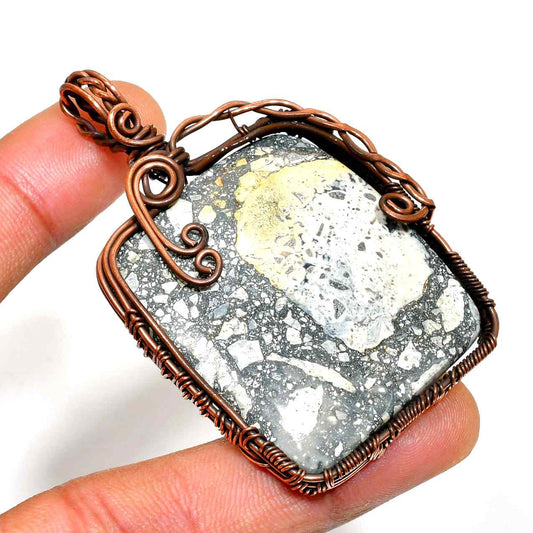 Gaia’s Embrace – Antique Copper Agate Pendant