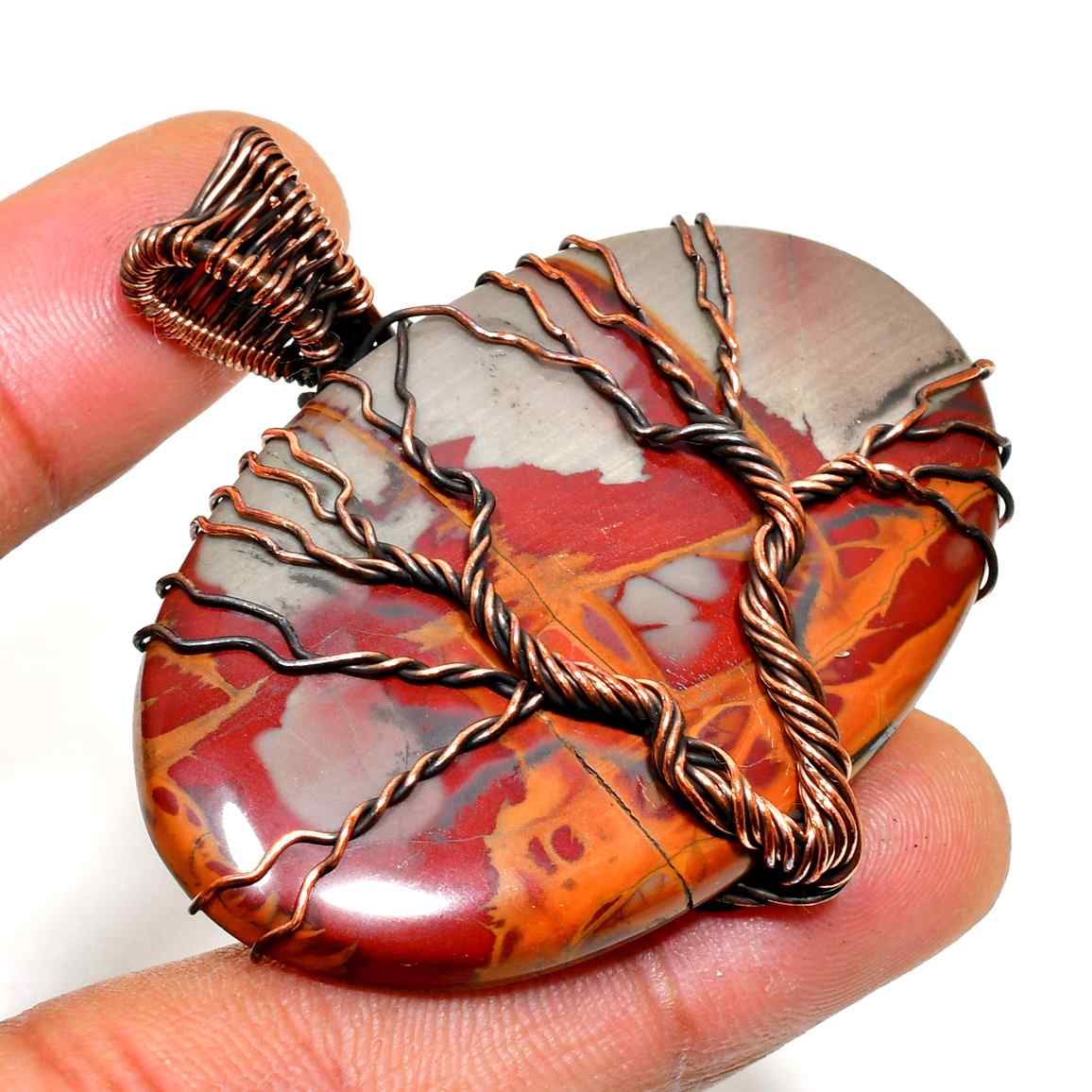 Eternal Grove – Natural Jasper Copper Pendant