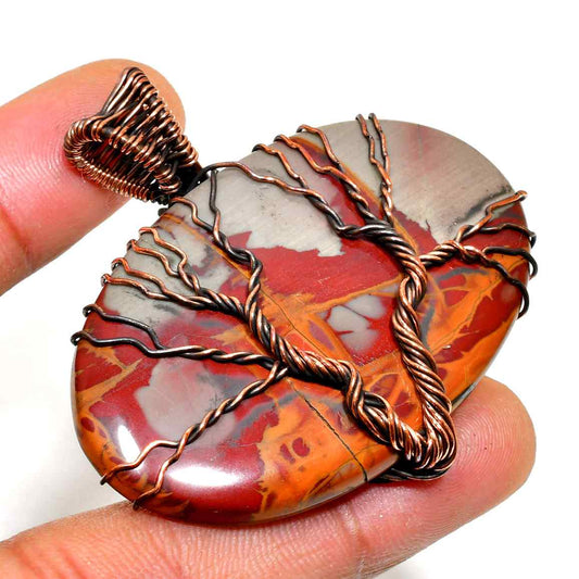 Eternal Grove – Natural Jasper Copper Pendant