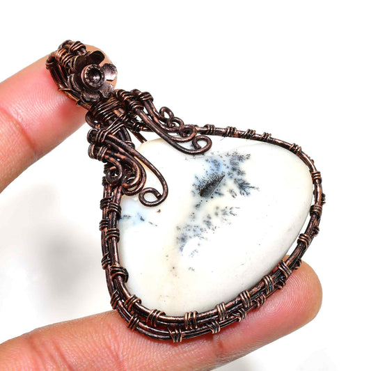 Meadow’s Peace – Dendritic Opal Copper Pendant