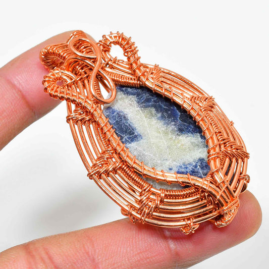 Selene’s Truth – Lapis Lazuli Copper Pendant
