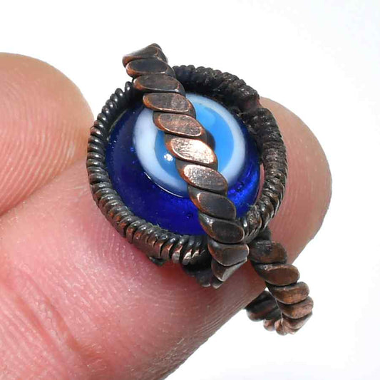 Aegis Allure – Blue Glass Copper Evil Eye Ring