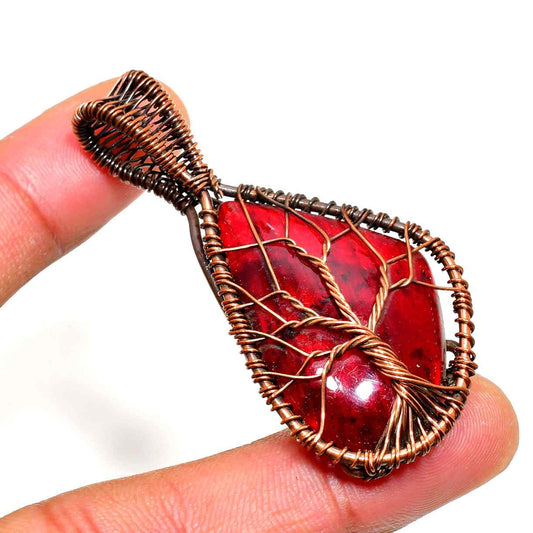 Ember’s Embrace – Red Jasper & Copper Pendant