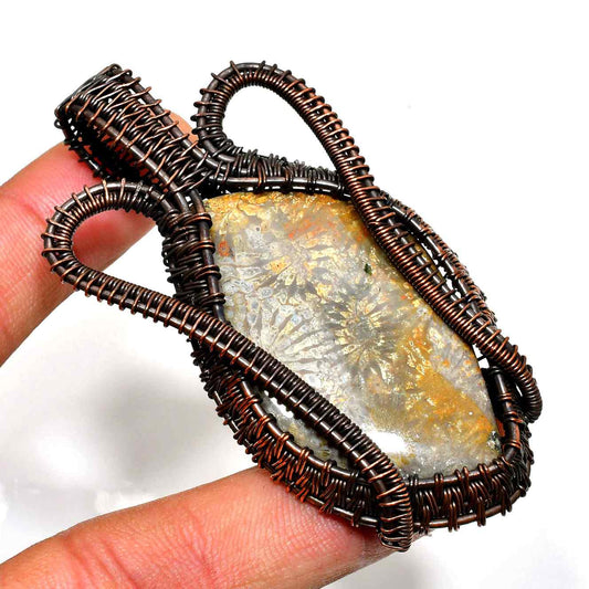 Gaia’s Anchor – Agate & Copper Pendant