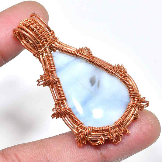 Serenity’s Embrace – Larimar & Copper Pendant