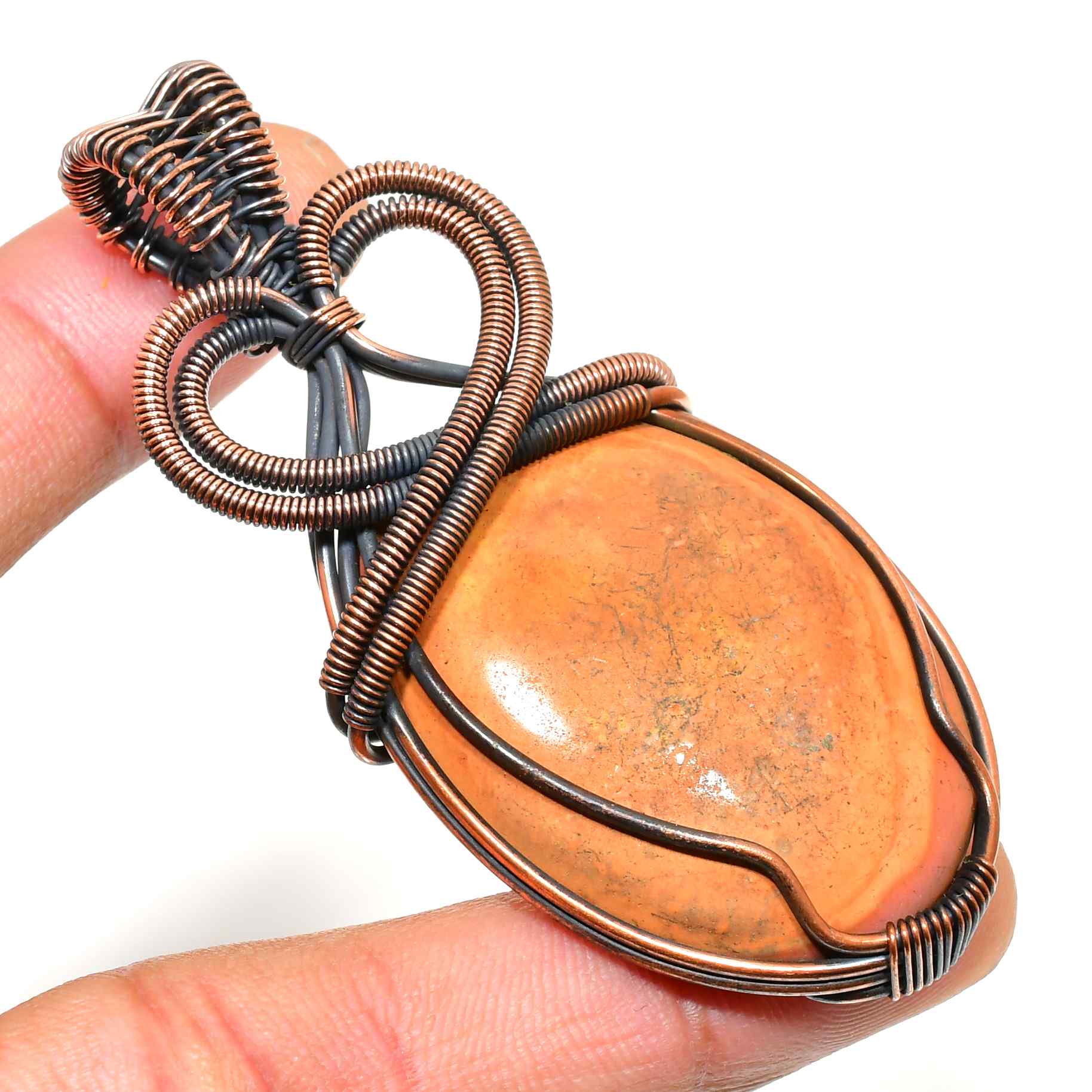 Ember’s Embrace – Jasper & Copper Pendant