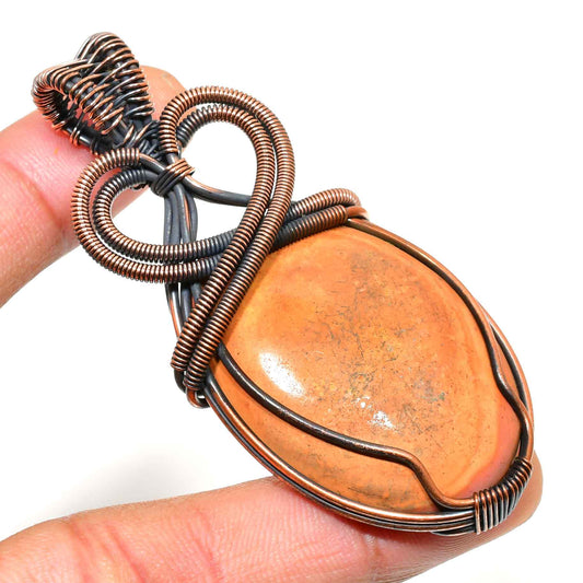 Ember’s Embrace – Jasper & Copper Pendant