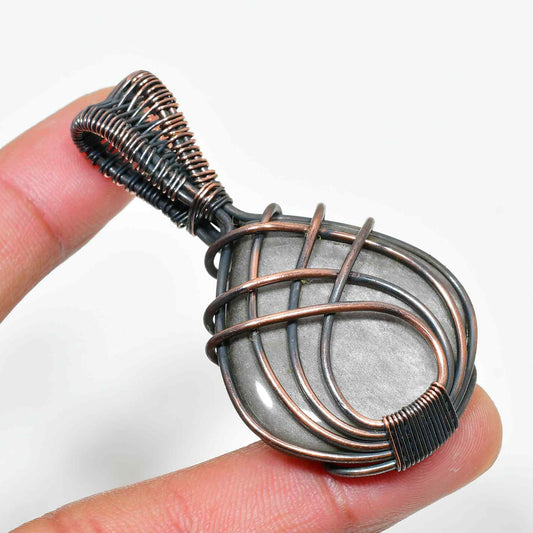 Ezra’s Veil – Oxidized Copper Amethyst Pendant