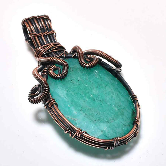Serenity’s Embrace – Amazonite Copper Pendant