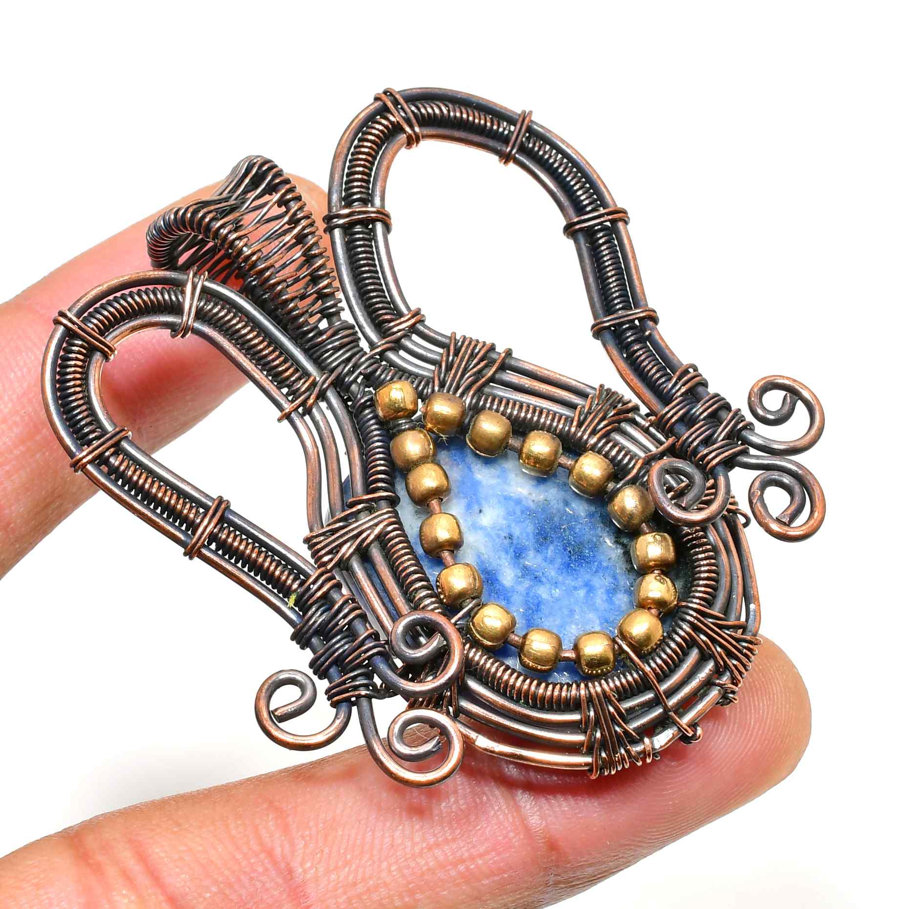 Azure Whisper – Lapis Lazuli Copper Pendant